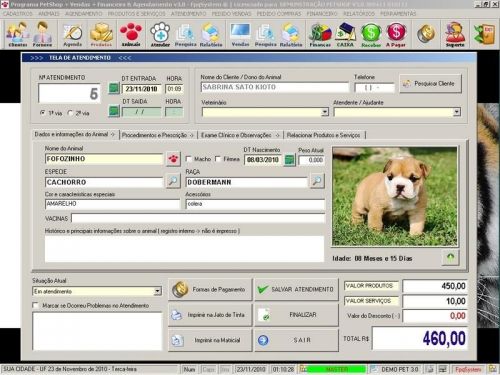 Programa para Petshop e Veterinária com Vendas Serviços e Financeiro v3.0 - Fpqsystem  Virtual Programas 97649