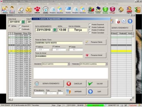 Programa para Petshop e Veterinária com Vendas Serviços e Financeiro v3.0 - Fpqsystem  Virtual Programas 97650