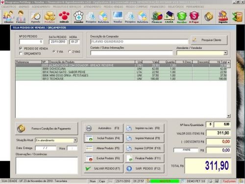 Programa para PetShop e Veterinária com Vendas, Serviços e Financeiro v3.0 - FpqSystem 97661