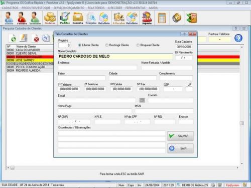 Programa Gráfica Rápida com Cadastro de Clientes e Serviços v2.5 - FpqSystem 97741
