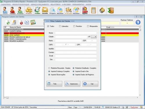 Programa Gráfica Rápida com Cadastro de Clientes e Serviços v2.5 - FpqSystem 97747
