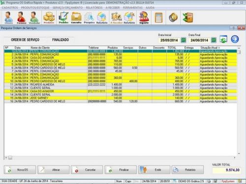 Programa Gráfica Rápida com Cadastro de Clientes e Serviços v2.5 - FpqSystem 97749