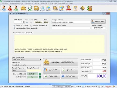 Programa Gráfica Rápida com Cadastro de Clientes e Serviços v2.5 - FpqSystem 97752
