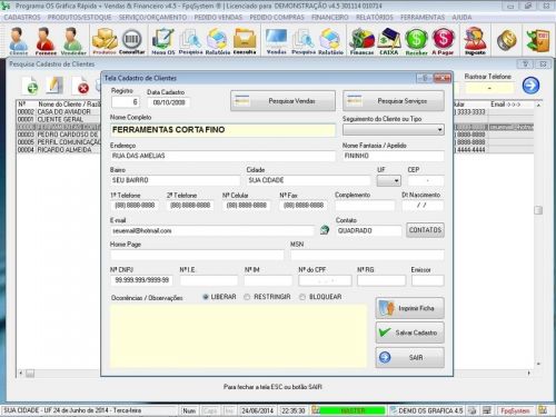 Programa Gráfica Rápida com Cadastro de Clientes, Serviços e Financeiro v4.5 - FpqSystem 97757