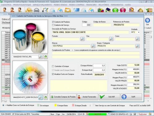 Programa Gráfica Rápida com Cadastro de Clientes, Serviços e Financeiro v4.5 - FpqSystem 97758