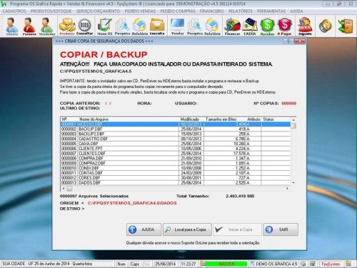 Programa Gráfica Rápida com Cadastro de Clientes, Serviços e Financeiro v4.5 - FpqSystem 97760