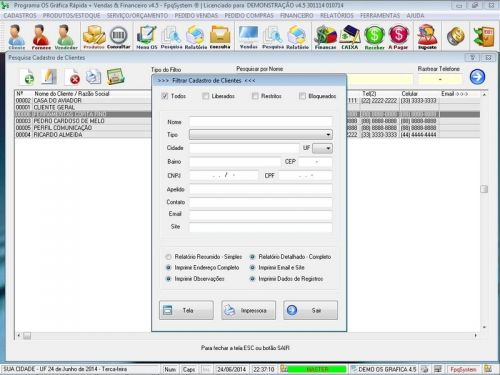 Programa Gráfica Rápida com Cadastro de Clientes, Serviços e Financeiro v4.5 - FpqSystem 97765