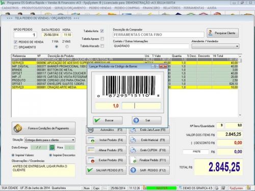 Programa Gráfica Rápida com Cadastro de Clientes, Serviços e Financeiro v4.5 - FpqSystem 97766