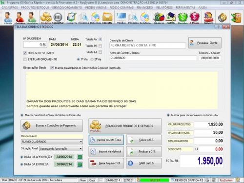 Programa Gráfica Rápida com Cadastro de Clientes, Serviços e Financeiro v4.5 - FpqSystem 97767