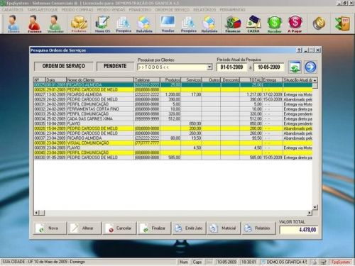 Programa Gráfica Rápida com Cadastro de Clientes, Serviços e Financeiro v4.5 - FpqSystem 97768
