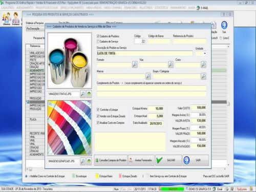 Programa Gráfica Rápida com Cadastro de Clientes, Serviços e Financeiro v5.5 PLUS - FpqSystem 97804