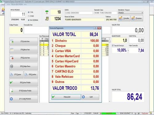 Programa para Espaço Gourmet Bares e Restaurantes Pdv v1.0 - Fpqsystem 136969