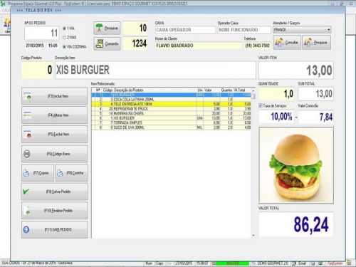 Programa para Espaço Gourmet Bares e Restaurantes Pdv Mesas v2.0 Plus - Fpqsystem 136989