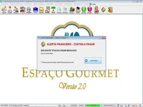 Programa para Espaço Gourmet Bares e Restaurantes Pdv Mesas v2.0 Plus - Fpqsystem 136999