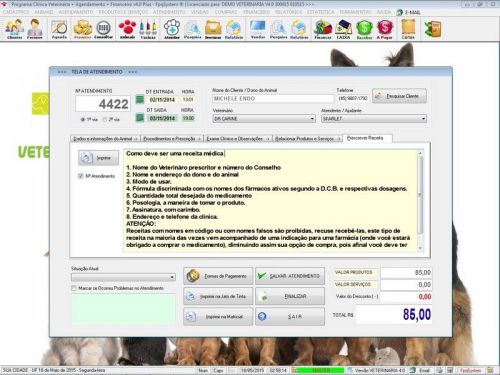 Programa para Clinica Veterinária com Agendamento Vendas e Financeiro v4.0 Plus - Fpqsystem 146518