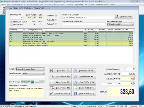 Programa Os Assistência Técnica com Vendas v3.0 - Fpqsystem 151101