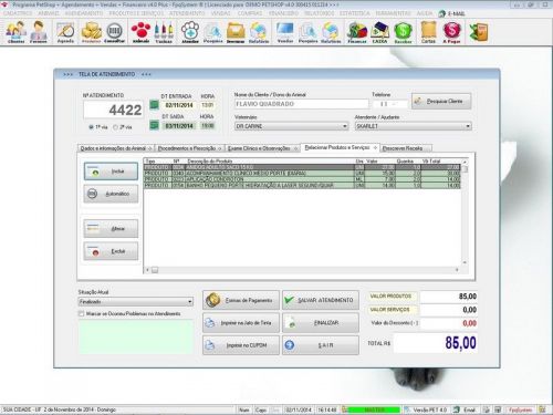Programa para Petshop e Agropecuária com Agendamento Vendas e Financeiro v4.0 Plus - Fpqsystem 151128