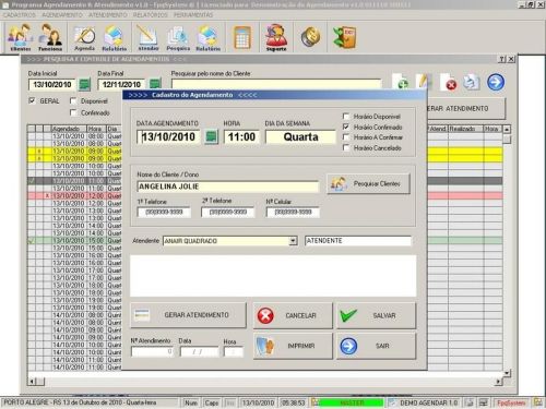Programa para Cadastro de Clientes Agendamento e Atendimento v1.0 - Fpqsystem 151145