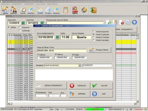 Programa para Cadastro de Clientes, Agendamento e Atendimento v1.0 - FpqSystem 151145
