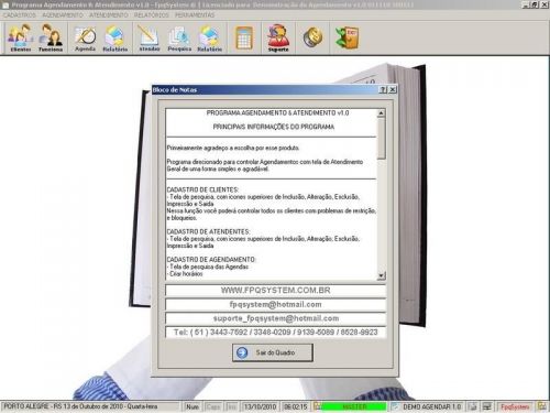 Programa para Cadastro de Clientes Agendamento e Atendimento v1.0 - Fpqsystem 151159