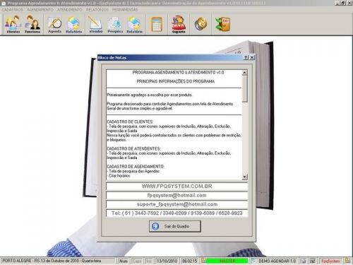 Programa para Cadastro de Clientes, Agendamento e Atendimento v1.0 - FpqSystem 151159