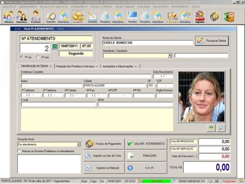 Programa para Cadastro de Clientes Agendamento e Atendimento v2.0 - Fpqsystem 151163