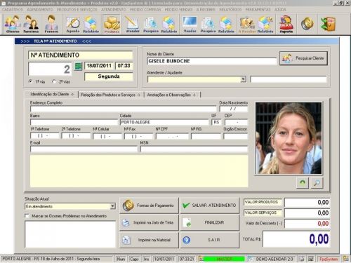 Programa para Cadastro de Clientes, Agendamento e Atendimento v2.0 - FpqSystem 151163