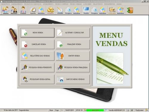 Programa para Cadastro de Clientes Agendamento e Atendimento v2.0 - Fpqsystem 151169