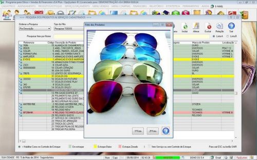 Programa para Ótica e Relojoalheria, Serviços, Vendas, Financeiro e Estatística v5.4 Plus 151991
