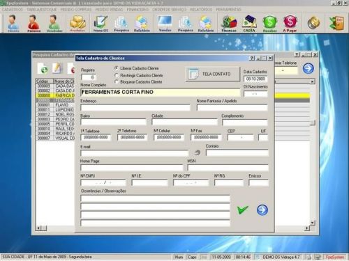 Programa Os Vidraçaria e Esquadrias com Vendas e Financeiro v4.7 - Fpqsystem 152077
