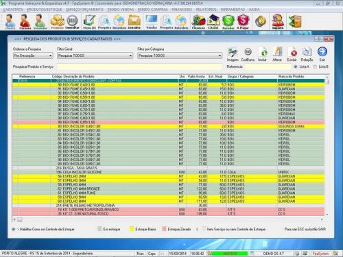 Programa Os Vidraçaria e Esquadrias com Vendas e Financeiro v4.7 - Fpqsystem 152079