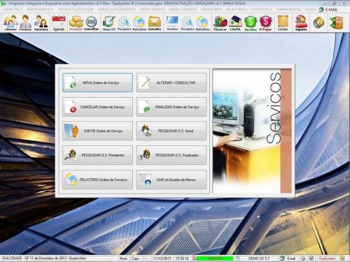 Programa Os Vidraçaria e Esquadria com Vendas Financeiro e Agendamento v5.7 Plus - Fpqsystem 152225