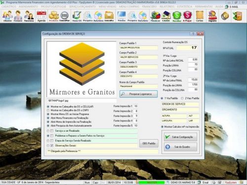 Programa Ordem de Serviço Marmoraria com Vendas e Financeiro e Agendamento v5.8 152275