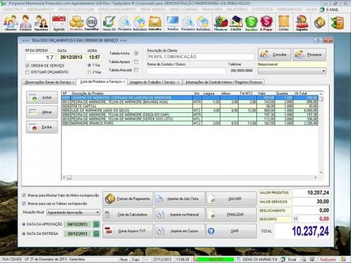 Programa Ordem de Serviço Marmoraria com Vendas e Financeiro e Agendamento v5.8 152287