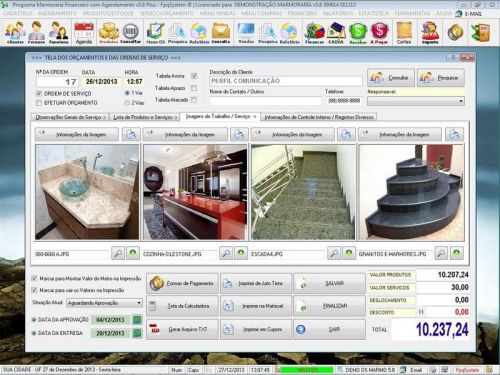 Programa Ordem de Serviço Marmoraria com Vendas e Financeiro e Agendamento v5.8 152289