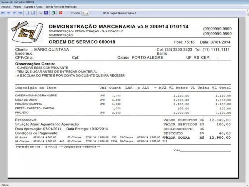 Programa Ordem de Serviço Marcenaria com Vendas e Financeiro e Agendamento v5.9 - Fpqsystem 152301
