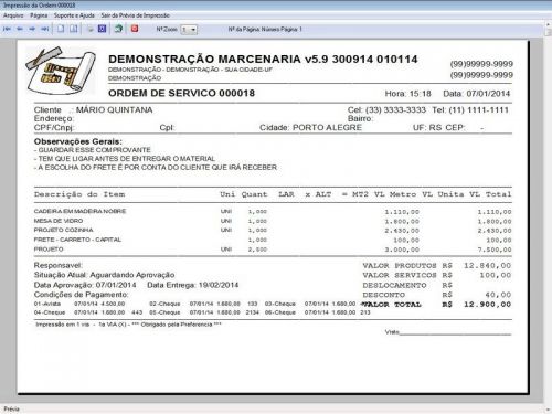 Programa Ordem de Serviço Marcenaria com Vendas e Financeiro e Agendamento v5.9 - FpqSystem 152301