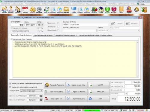 Programa Ordem de Serviço Marcenaria com Vendas e Financeiro e Agendamento v5.9 - FpqSystem 152311