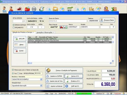 Programa para Autosom e Tunning com Serviços v1.0 - Fpqsystem 152332