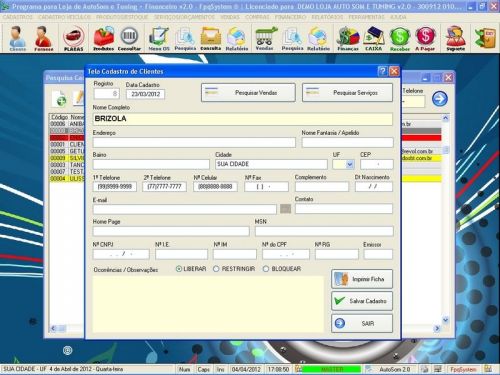 Programa para Autosom e Tunning  Vendas e Financeiro v2.0 - Fpqsystem 152334