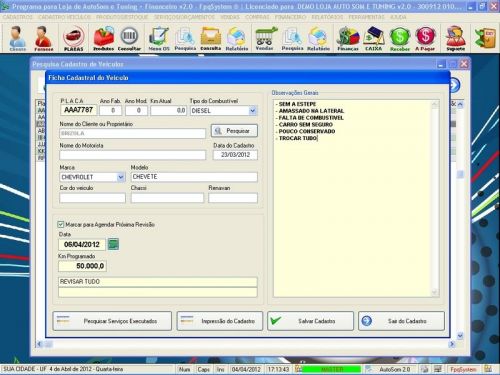 Programa para Autosom e Tunning  Vendas e Financeiro v2.0 - Fpqsystem 152335
