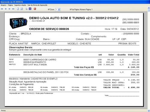 Programa para Autosom e Tunning  Vendas e Financeiro v2.0 - Fpqsystem 152340