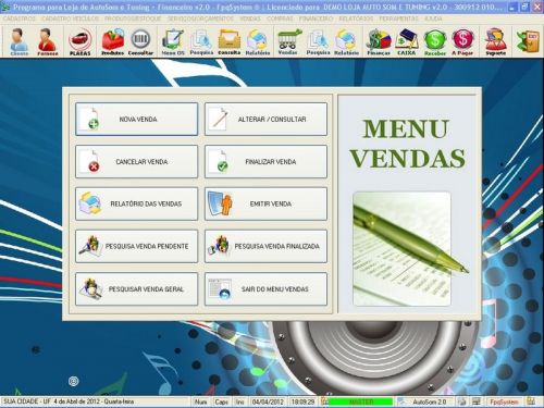 Programa para Autosom e Tunning  Vendas e Financeiro v2.0 - Fpqsystem 152346