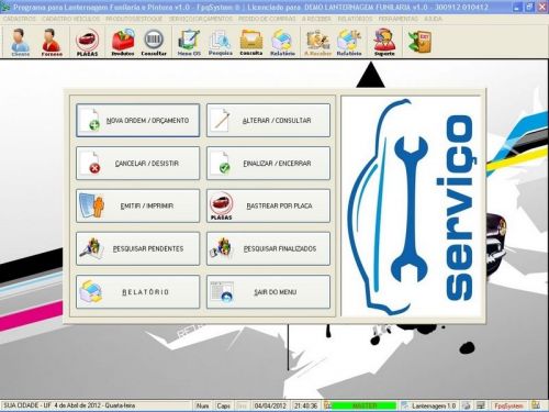 Programa para Lanternagem Funilaria Pintura e Serviços v1.0 - Fpqsystem 152360