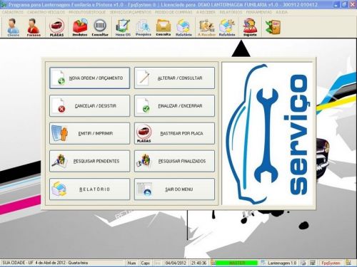 Programa para Lanternagem, Funilaria, Pintura e Serviços v1.0 - FpqSystem 152360