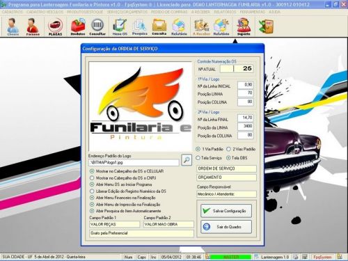 Programa para Lanternagem Funilaria Pintura e Serviços v1.0 - Fpqsystem 152363