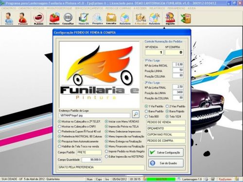 Programa para Lanternagem, Funilaria, Pintura e Serviços v1.0 - FpqSystem 152364