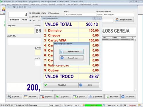 Programa Pdv Frente de Caixa Estoque e Financeiro v1.0 - Fpqsystem 152541