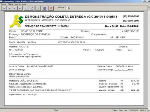 Programa Coleta e Entrega  Financeiro v2.0 Fpqsystem 152577
