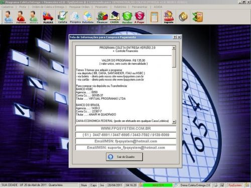 Programa Coleta e Entrega + Financeiro v2.0 FpqSystem 152578
